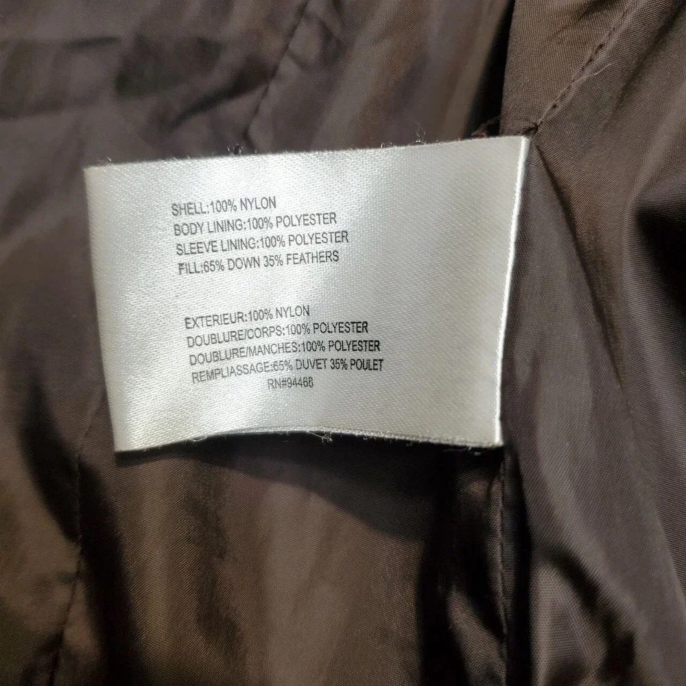 Laundry By‎ Shelli Segal Down Feather Puffer Jacket Womens Medium Brown Belted